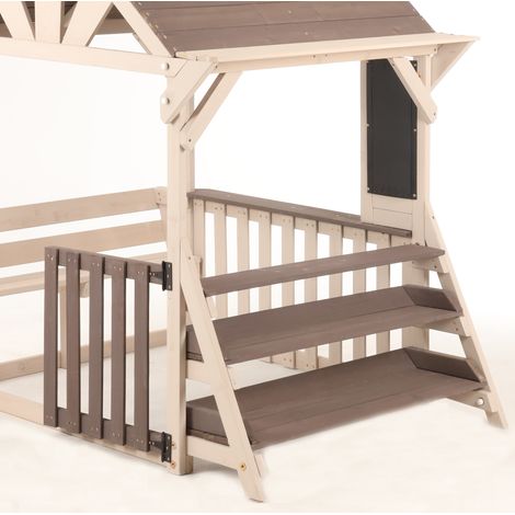 Kinder-Outdoormatschküche aus Holz mit Dach und Regalen, 147,5 x 114 x 156 cm (1/5)
