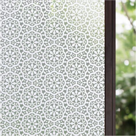 LaBlanc - Pellicola per finestre elettrostatica anti-sguardo, adesiva, oscurante, per la privacy, in vetro smerigliato, decorativa per bagno, casa, cucina, ufficio (44,5x200 cm) (1/5)