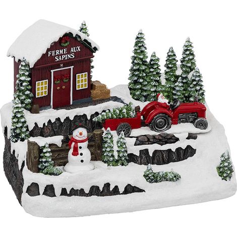 Village de Noël ferme aux sapins lumineux (1/3)