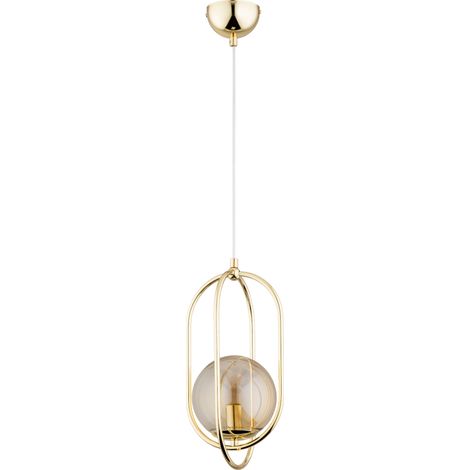 Suspension Binar Alfa, boule ambrée laiton, 1xE14 10W (1/3)