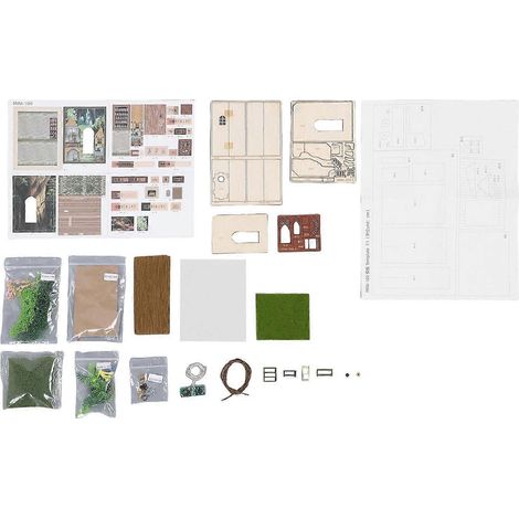 Kit de maison miniature en bois à monter soi-même avec guirlande lumineuse, modèle ouvert/fermé, décoration de table