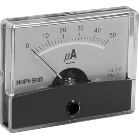 Ampèremètre Analogique - 50 µA - Pour Tableau De Bord Et Distribution Électrique - 60 X 47 Mm (1/4)