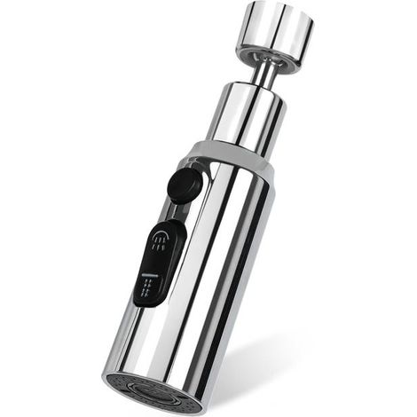 Aérateur de Robinet 3 Modes Rotatif 360° Tête Douchette Evier Cuisine Brise Jet Robinet Cuisine D'eau Pour Robinet Embout Robinet Cuisine Adaptateur (1/4)