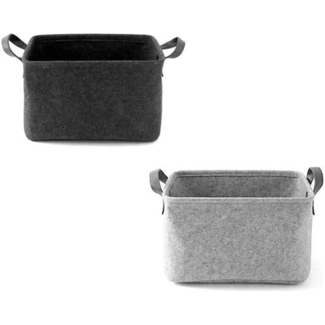 BUNTHAUS Feutre Panier,2 Pièces de Feutre, boîte de rangement, Filzkörbe avec deux Poignées, comme boîte de rangement pour les Vêtements, les Serviettes, articles de Toilette, articles de puériculture