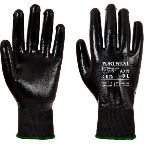 Guante de manipulación cubierto de nitrilo All-Flex Grip galga 13 A315 L