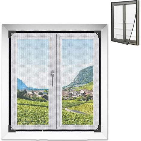 Volet anti-insectes magnétique pour fenêtre, moustiquaire à fixation aimantée innovante, taille max 100x120 cm, protection DIY contre les insectes, sans perçage, installation facile (1/5)