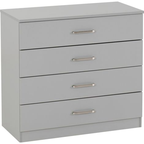 Dakota 4 Drawer Chest - L36 x W75 x H71 cm - Light Grey