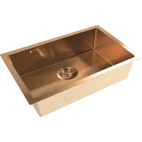 Swiss Aqua Technologies Aurum Fregadero de acero inoxidable, 68x45x21 cm, oro rosa (SATSINK6845BRGU)