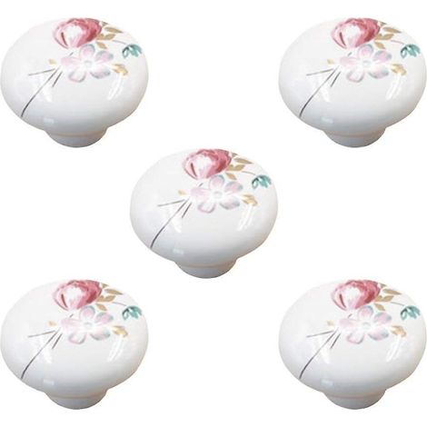 10 X Armoire Poignes Boutons(tulipe) De Porte Boutons Armoire Meubles Bouton Boutons De Meuble En Cramique (1/5)