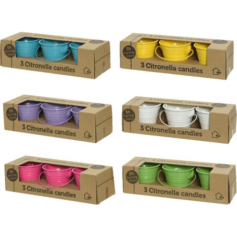 3 CANDELE ALLA CITRONELLA COLORE ASSORTITO (1/2)