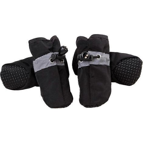 Protection des pattes de chien, chaussures d'hiver antidérapantes pour chien, avec bande réfléchissante, convenant aux chiens de petite, moyenne et grande taille. Ensemble de 4 pièces noires (1/4)