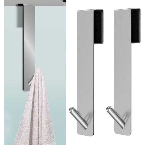 2 PCS Crochets de Porte de Douche,Accroche Serviette avec Couches en Mousse,crochets de porte pour cabine de douche paroi (1/5)