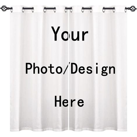Rideau Occultant Personnalisée Rideau Thermique avec Oeillet ou Rod Pocket Tenture Opaque Personnaliser avec Photo Océan Hippocampe Coraux Draperies pour Chambre Salon - Personnaliser (1/5)