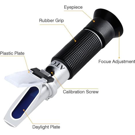 032% Sugar Refractometer, Brix Portable Refractometer, Sugar Content Test, Brix Measuring Device with ATC for Fruit Drinks and Juices (1/4)