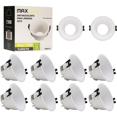 10 x Recessed Frame Spotlights Diameter 83 mm Hole Diameter Recessed Ceiling Lights for GU10 LED/Halogen Bulbs Ceiling Ring (White) (1/5)