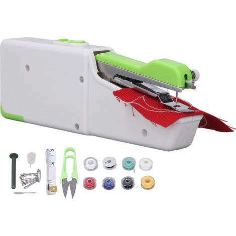 Machine à coudre portative, facile à utiliser, design ergonomique, idéale pour la confection de vêtements et de rideaux. (1/5)