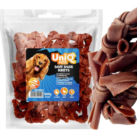 Snack per cani Super Soft Duck Knots UniQ Pets 500g (1/4)