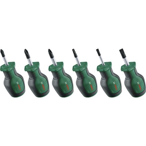 Bosch Hand Tools Stubby Screwdriver Set 6-Piece 1600A032UK (1/5)