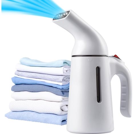 Defroisseur Vetement, Defroisseur Vetement pour Maison, Bureau, Voyage, Fer à Repasser Vapeur Portable avec Arrêt Automatique, Chauffe Rapidement, Réservoir D'eau de 120 ml, 700W, Blanc (1/5)