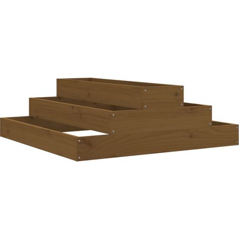 Maison Exclusive - Pflanzkübel Honigbraun 80x80x27 cm Massivholz