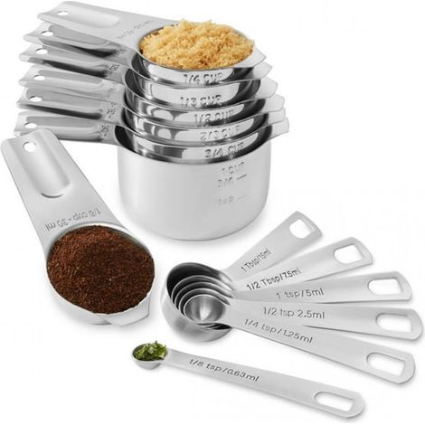 Ensemble de 13 pièces ustensile de mesure, acier inoxydable 304, graduations précises, pour cuisine et pâtisserie (1/5)