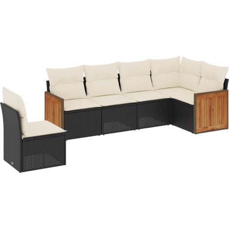 Maison Exclusive - Set de sofás de jardín 6 piezas y cojines ratá (1/5)