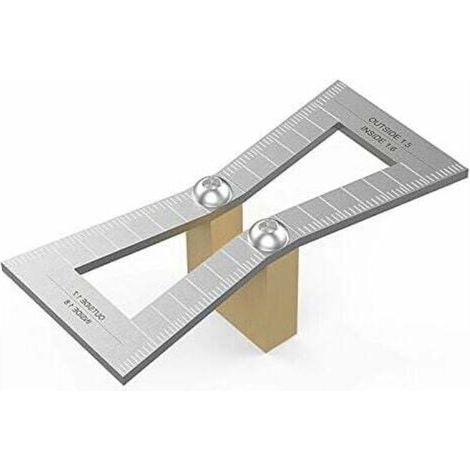 Marqueur de queue d'aronde,Outil de guidage en queue d'aronde de jauge de bois taillee a la main avec echelle,Taille du modele en queue d'aronde 1:5-1:6 et 1:7-1:8 pour menuiserie,argent (1/5)