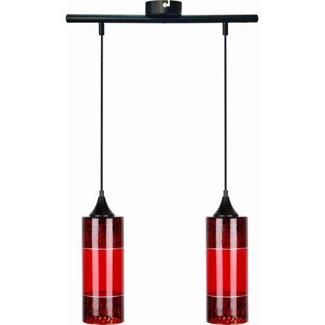 Suspension Candellux Plazma rouge/noir 2xE27 H135cm (1/2)