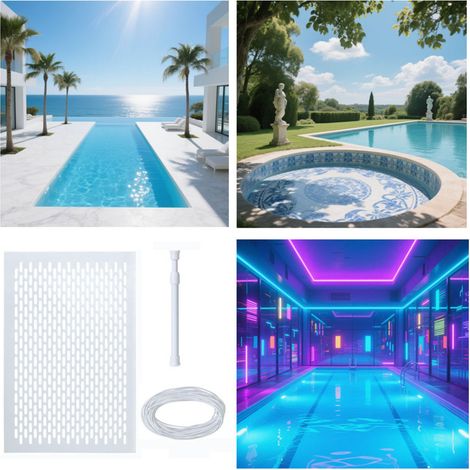 Kit de protection pour skimmer de piscine, épuisette à ressort, système de filet protecteur empêchant le blocage par les débris, montage facile, blanc (1/5)