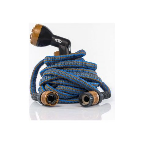 TUBO IRRIGAZIONE ESTENSIBILE WALLY ITALY - MT 12,5/25 BRONZO/AZZURRO +RACCORDI+PISTOLA - 1 pezzo