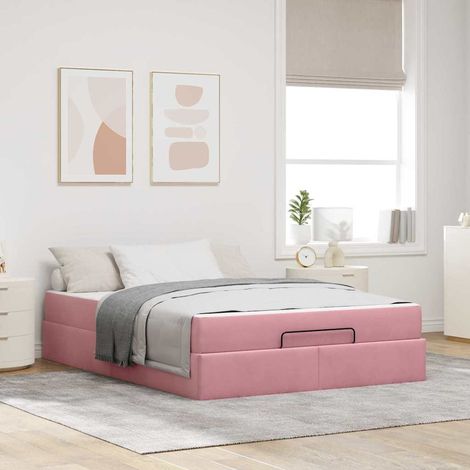 vidaXL Struttura del letto Rosa 140 x 200 cm Velluto (1/5)