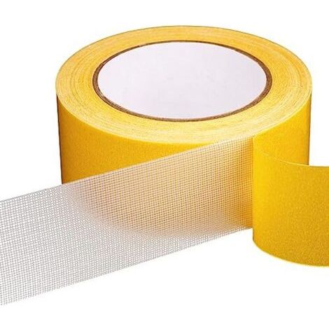 Ruban adhésif double face 48mm x 20m – Support en fibre et maille – Résistant à l'eau et à l'humidité – Pour moquettes et surfaces variées (1/5)