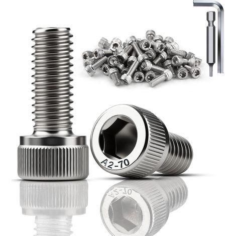60 Pièces Vis Inox M5x16 mm Vis Tête Cylindrique DIN912 / ISO 4762 Boulon Inox Six Pans Creux pour Réparation Mécanique de Meubles (1/5)