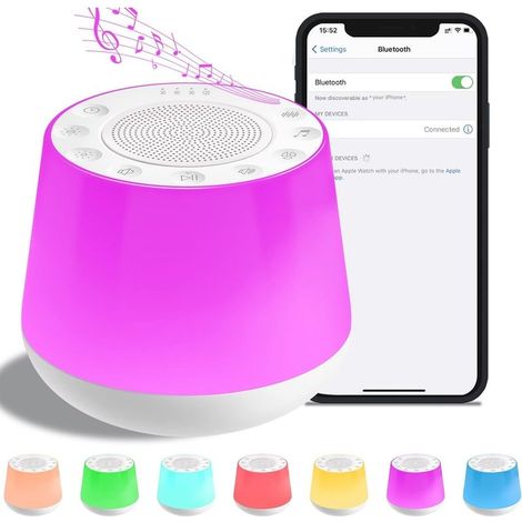 White Noise Machine for Baby, 3 in 1 Noise Machine with 7 Colors Night Light & 32 Soothing Sounds, Timer & Memory Function, Portable Sleep Aid for Home, Office & Travel. (1/5)