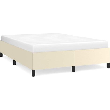 Maison Exclusive - Bettgestell Creme 140x200 cm Kunstleder (1/5)