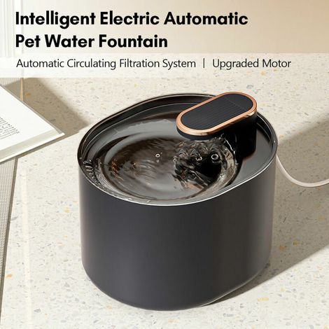 Distributeur d'eau automatique électrique intelligent pour animaux de compagnie à faible bruit avec grande capacité de 3 L/101 OZ pour chats et petits chiens (bleu foncé, fontaine à eau) (1/4)