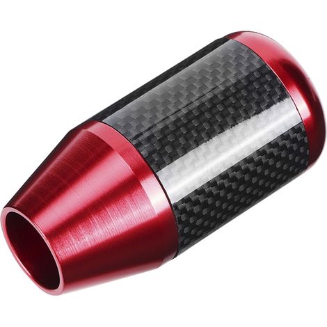 Pommeau de levier de vitesse auto pour tous véhicules en fibre de carbone accessoire tuning rouge + 3 adaptateurs 8/10/12mm (1/5)