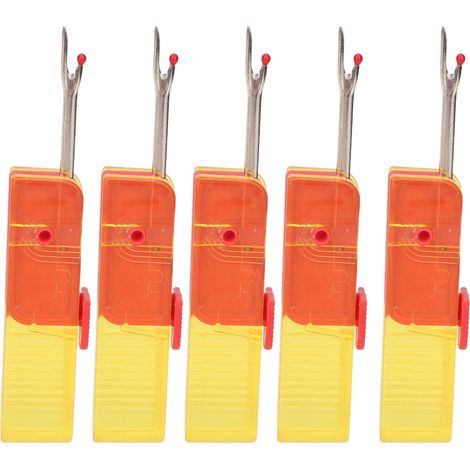 5pcs pliants découseurs en acier, jaunes, avec capuchon transparent, outil portatif à fils pour couture et bricolage (1/5)