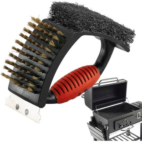 Grillreinigungsbürste, Grillbürste, ergonomischer Grillschaber, Grillreinigungswerkzeuge, Grillbürste (1/5)