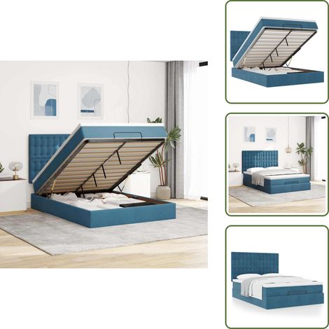 Letto con testiera - vidaXL Struttura Letto Pouf con Materassi 140x190 cm in Velluto - Materasso con supporto personalizzato