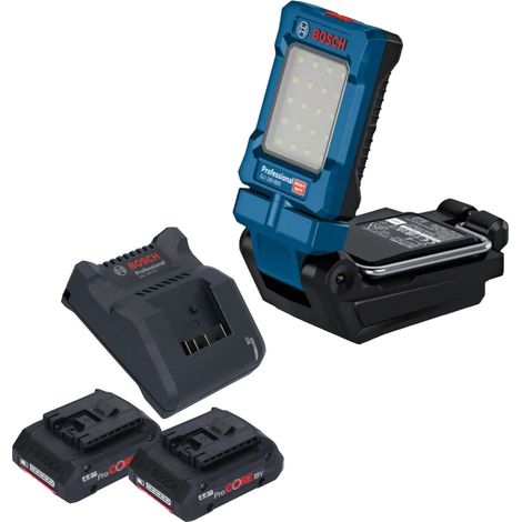Bosch GLI 18V-800 Lampada professionale a batteria 18 V 800 lm + 2x batteria ricaricabile ProCORE 4,0 Ah + caricabatterie