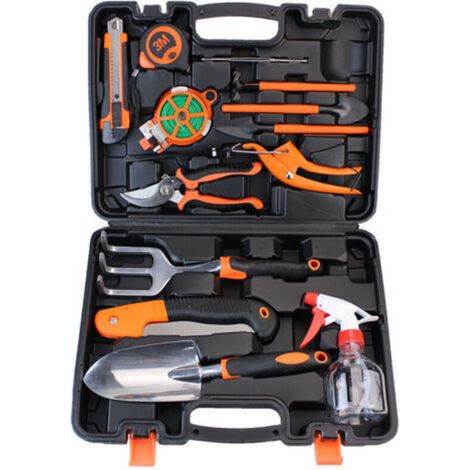 Set of 13 garden tools, outdoor hand tools with non-slip rubber handles, including FLITI stainless steel pruning shears and scissors (1/3)