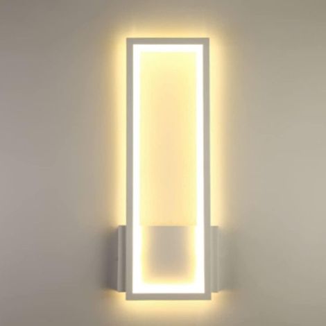 Applique Murale Interieur 27W Lampe Murale LED Moderne, Rectangle Appliques LED Interieur Acrylique pour Salon Chambre Escalier Couloir, 3 Couleurs Claires, Blanc (1/5)