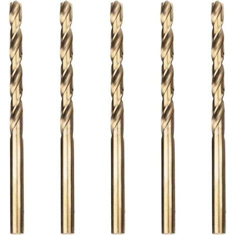 Ulisem5pcs 5.0mm Foret Hélicoïdal Professional Forets à Métaux en Acier Inoxydable, Standard DIN 338 (1/4)