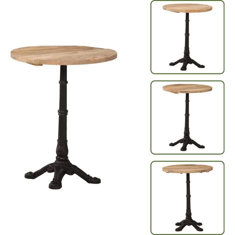 vidaXL Bistrotisch Ø60x76 cm Raues Mangoholz (1/5)