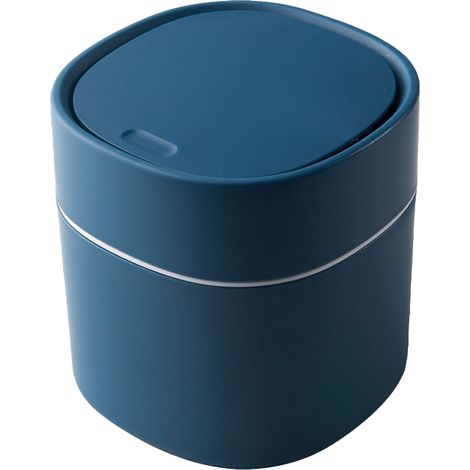 Poubelle Mini - Couvercle À Pression - Pour Bureau Table De Chevet Salle De Bain - 1 Pièce (1/5)