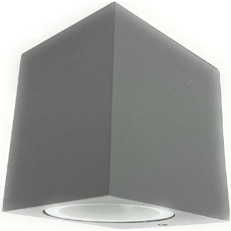 TRADE SHOP - Applique A Parete Quadrato Lampada Muro Moderna Esterno Attacco Gu10 Ip65 Es54 - Grigio (1/3)