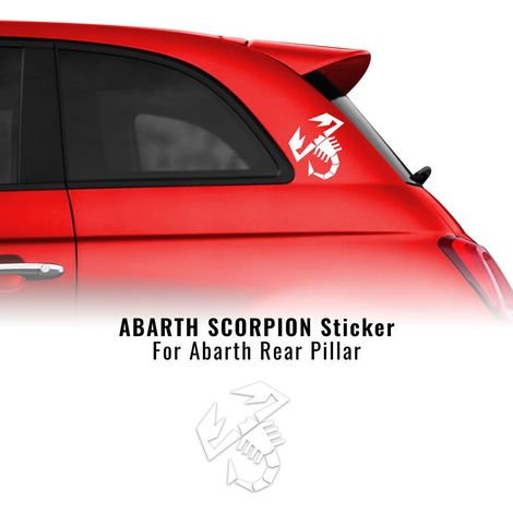 Adesivo Scorpione per Montante Laterale Fiat 500 Abarth - Colore: BIANCO