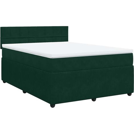 Maison Exclusive - Boxspringbett mit Matratze Dunkelgrün 140x190