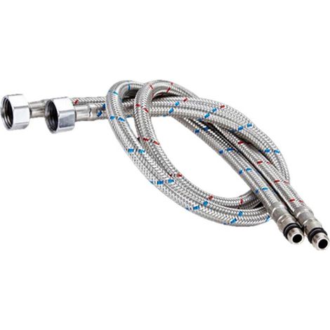 Flexible Hose - 304 Stainless Steel Braided - EPDM Inner Tube - G3/8 Inch Thread - For Basin Mixer Tap - 60 cm (1/5)
